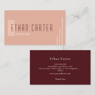 Pale Coral | Elegant Professional Monogram Business Card