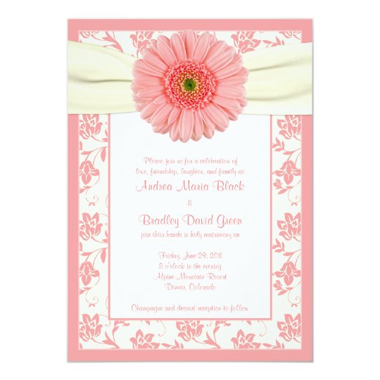 gerbera wedding invitations pale coral gerbera ivory floral wedding invitation zazzle gerbera wedding invitations pale coral gerbera ivory floral wedding invitation zazzle