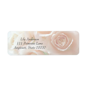 Pale coral roses full frame address label return address label