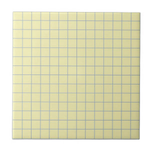 Pale Cream & Purple Chequered Retro Minimalist Ceramic Tile