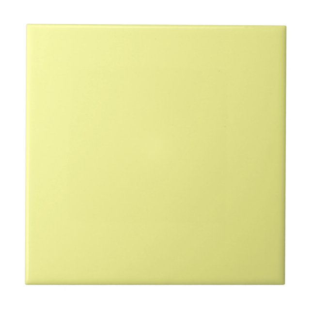 Pale Daffodil Solid Colour | Classic Elegant Ceramic Tile (Front)