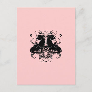 Pale Dogwood Pink Vintage Lion Design Postcard