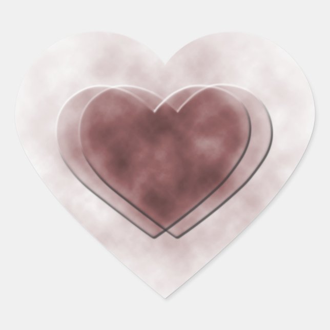 Pale Double Love Heart Sticker (Front)