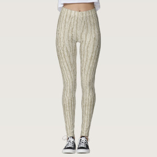 Pale Driftwood Bark – Seamless Coastal Texture Leggings