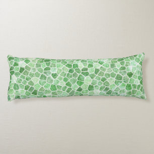 Pale Emerald and Pistachio Cobbled Patchwork Body Cushion