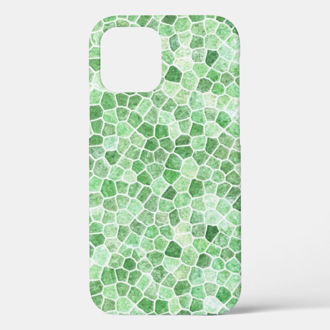 Pale Emerald and Pistachio Cobbled Patchwork Case-Mate iPhone Case (Back)