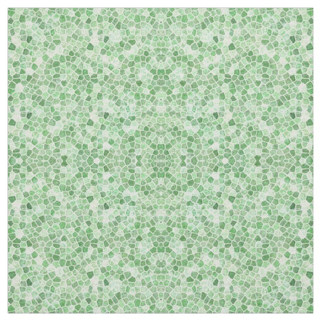 Pale Emerald and Pistachio Cobbled Patchwork Fabric (Swatch)