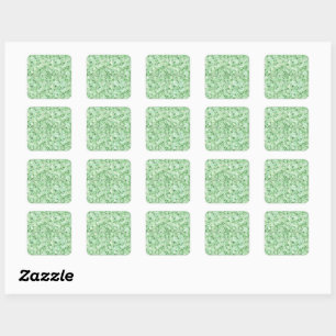 Pale Emerald and Pistachio Cobbled Patchwork Square Sticker