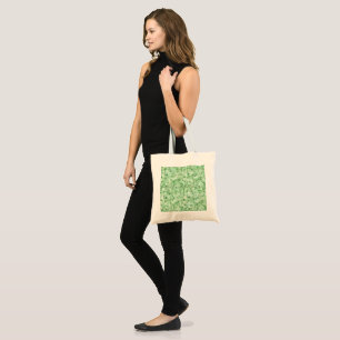 Pale Emerald and Pistachio Cobbled Patchwork Tote Bag