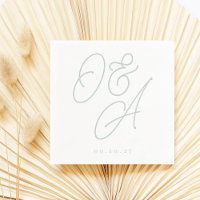 Pale Eucalyptus Script Watermark Monogram Wedding