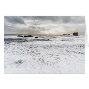 Pale foamy ocean seascape, Iceland