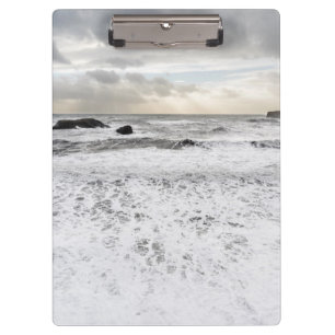 Pale foamy ocean seascape, Iceland Clipboard