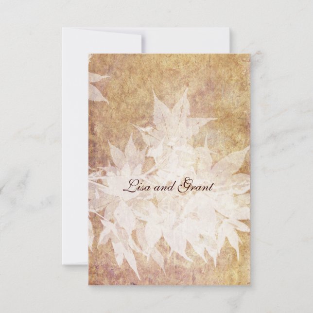 Pale Ghost Leaves rsvps with envelopes RSVP Card (Front)