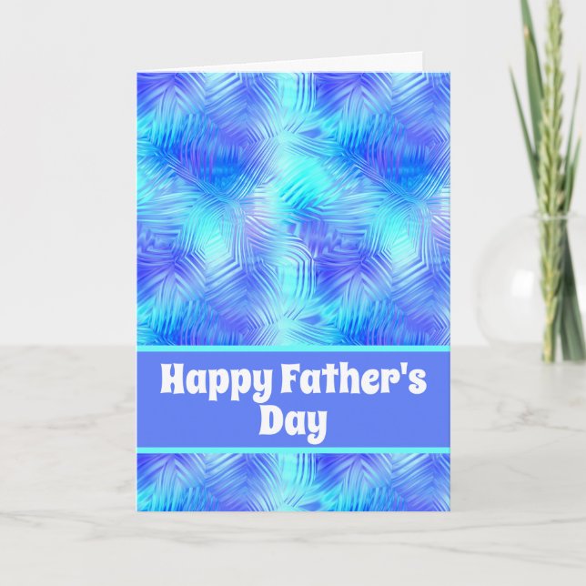 Pale Glassy Blue Happy Father's Day Card (Front)