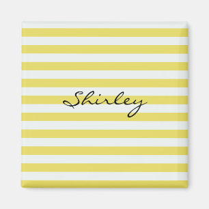 Pale Gold and White Stripes by Shirley Taylor Magnet