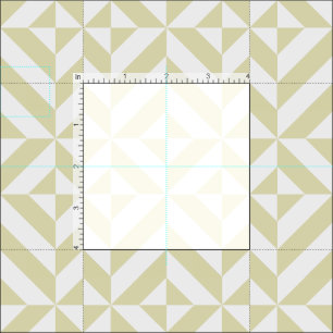 Pale Gold Geometric Deco Cube Pattern Fabric