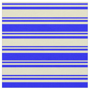 Pale Goldenrod & Blue Coloured Stripes Fabric