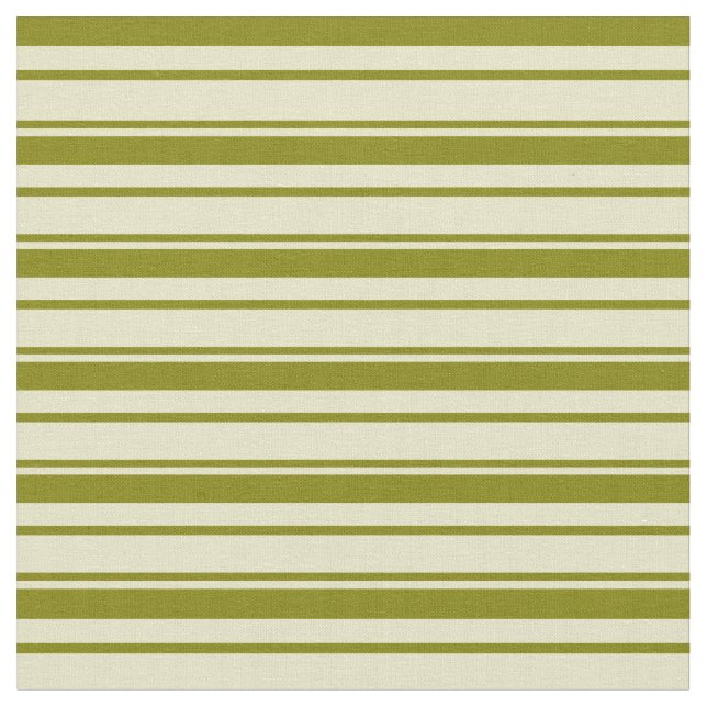 Pale Goldenrod & Green Lines/Stripes Pattern Fabric (Close Up)