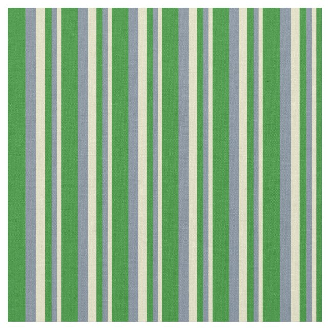 Pale Goldenrod, Light Slate Grey & Forest Green Fabric (Close Up)