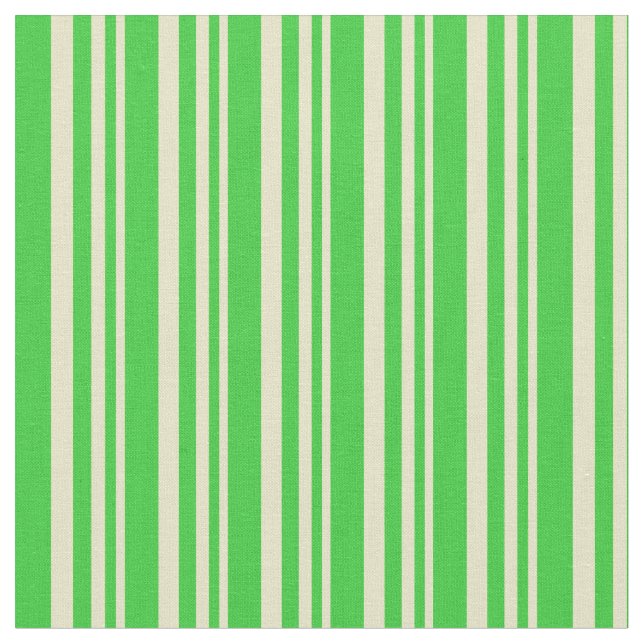 Pale Goldenrod & Lime Green Coloured Lines Fabric (Close Up)