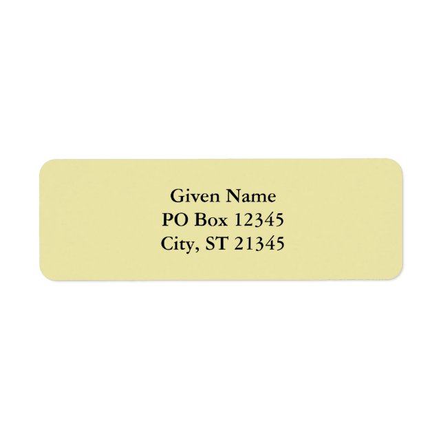 Pale Goldenrod Return Address Label (Front)
