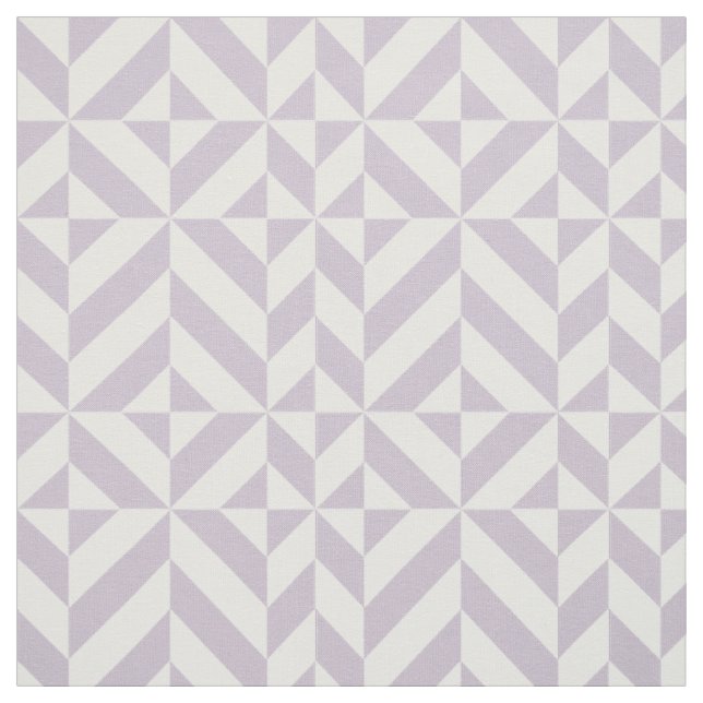 Pale Grape Geometric Deco Cube Pattern Fabric (Swatch)