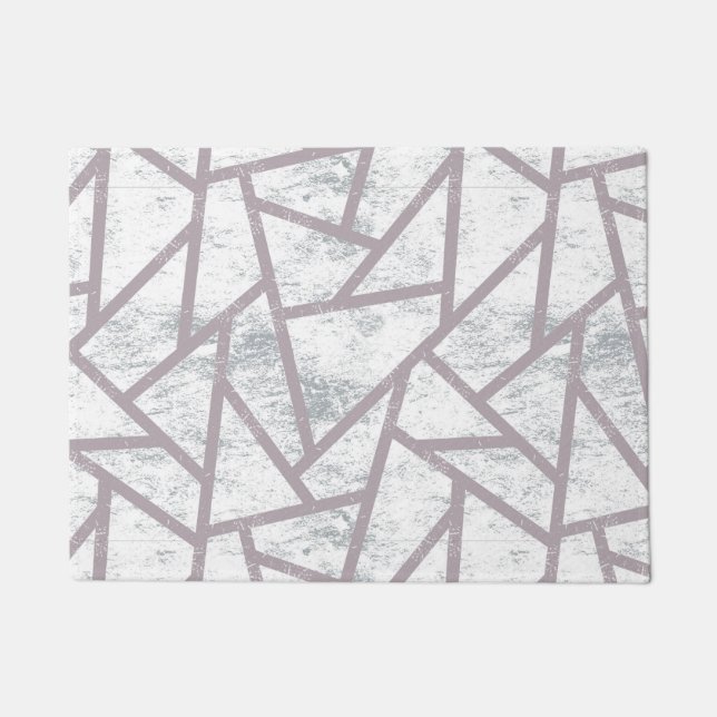 Pale gray mosaic pattern doormat (Front)