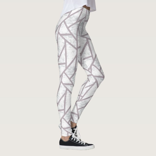 Pale gray mosaic pattern leggings (Right)