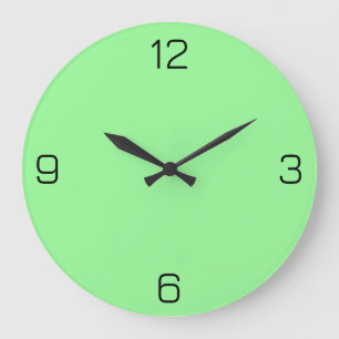 Pale Green 98FB98 Colour - With Option to Add Name Large Clock