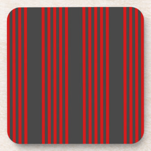 Pale green and beige five stripes pattern beverage coaster