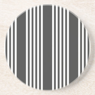 Pale green and beige five stripes pattern coaster