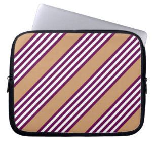 Pale green and beige five stripes pattern laptop s sleeve