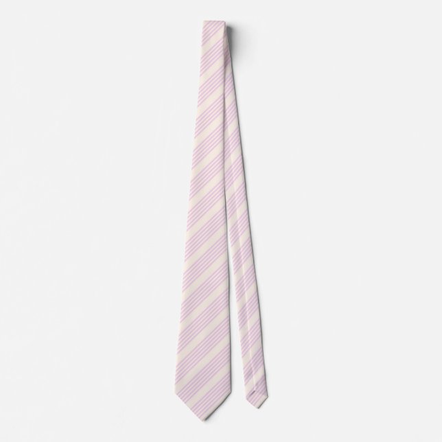 Pale green and beige five stripes pattern neck tie (Front)