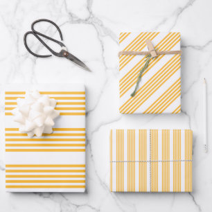 Pale green and beige five stripes pattern wrapping paper sheet