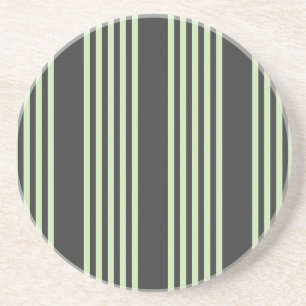 Pale green and charcoal five stripes pattern coaster