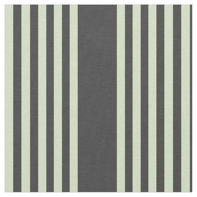 Pale green and charcoal five stripes pattern fabric (Close Up)