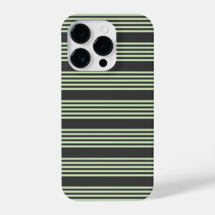 Pale green and charcoal five stripes pattern iPhone 14 pro case