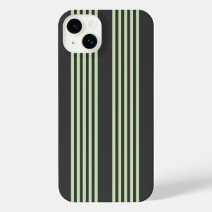 Pale green and charcoal five stripes pattern iPhone 14 plus case