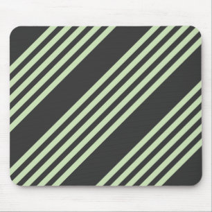 Pale green and charcoal five stripes pattern mouse pad
