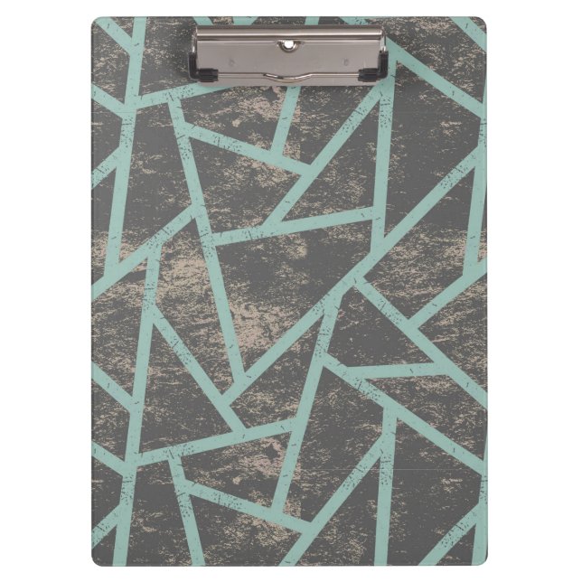 Pale green and grey mosaic pattern clipboard (Front)