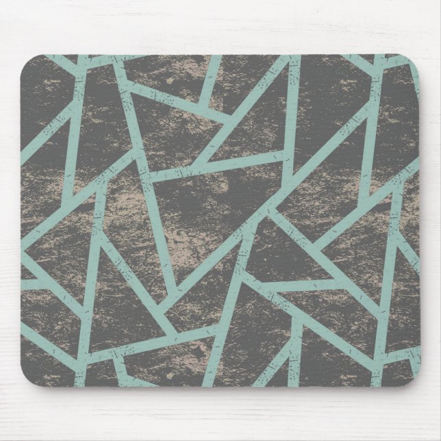 Pale green and grey mosaic pattern mouse pad (Front)