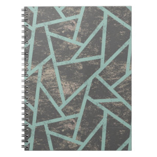 Pale green and grey mosaic pattern notebook
