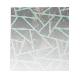 Pale green and grey mosaic pattern notepad