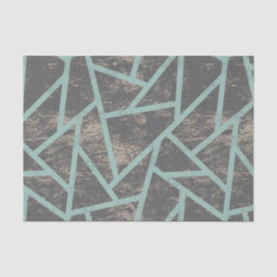 Pale green and grey mosaic pattern tissue paper
