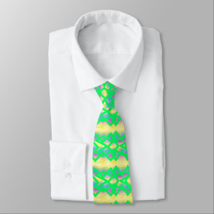 Pale green and lemon crossbow patterned for men tie