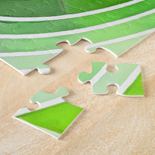 Pale Green and Soft Blue Doodle With White Lines Jigsaw Puzzle