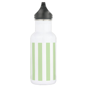 Pale green and white candy stripes 532 ml water bottle