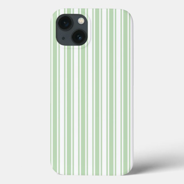Pale green and white candy stripes Case-Mate iPhon Case-Mate iPhone Case (Back)
