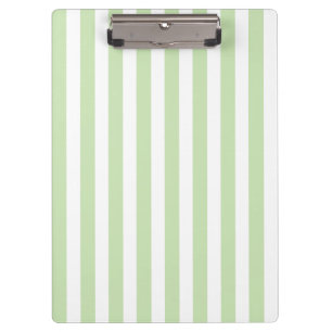 Pale green and white candy stripes clipboard