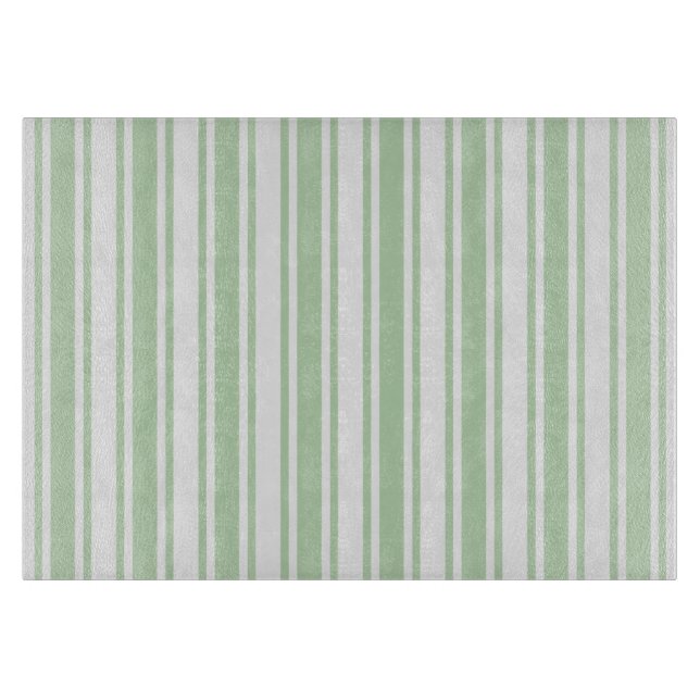 Pale green and white candy stripes cutting board (Front)